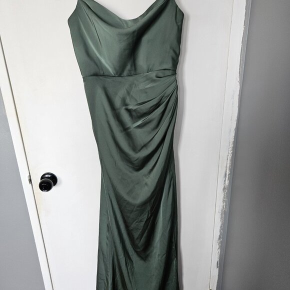 Azazie - Eucalyptus - Stretch Satin - Size 6 - Picture 2 of 3